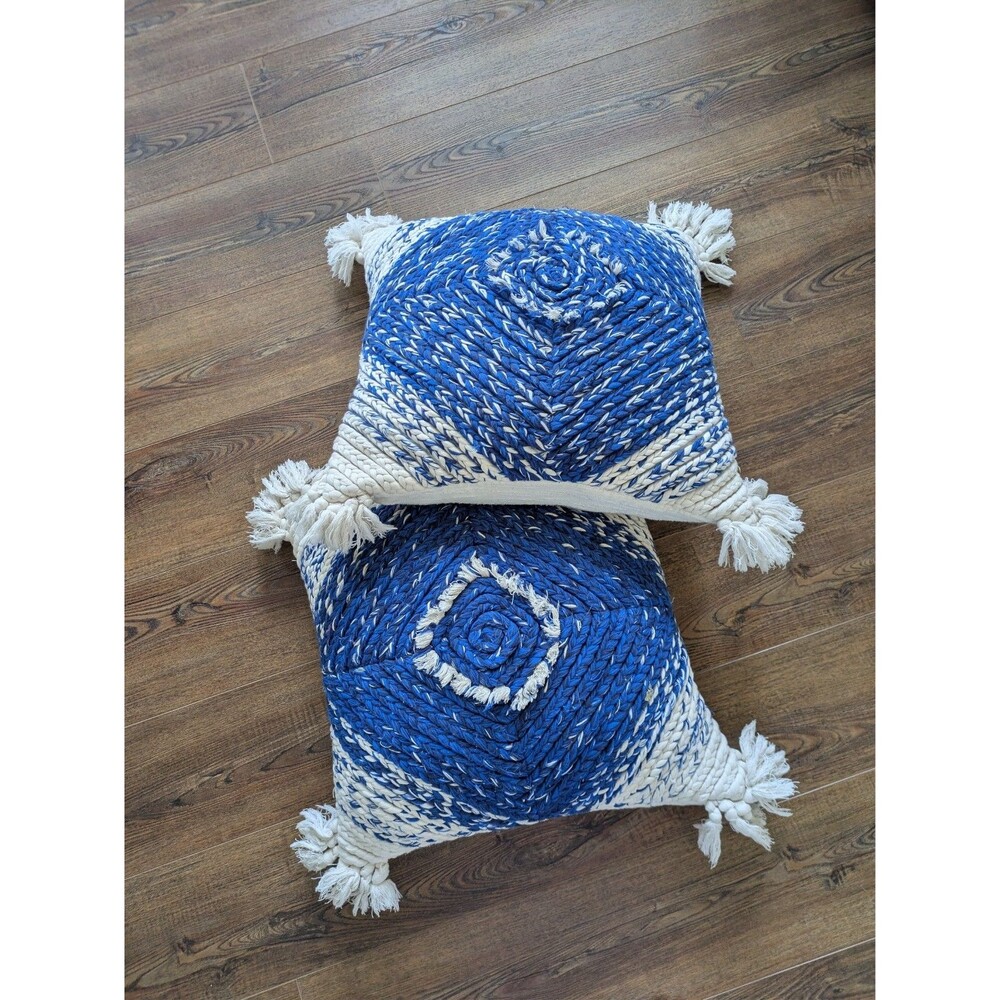 Anthropologie 20x20 Pillow Inserts and Pillow Cover Shams Accent Pair 2 - Picture 2 of 4
